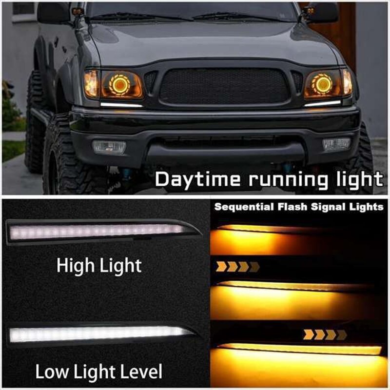 LED DRL Fog Light - Manufacturer - WINAUTO 12V 9W 3000K Tacoma 2001-2004 Grille Turn