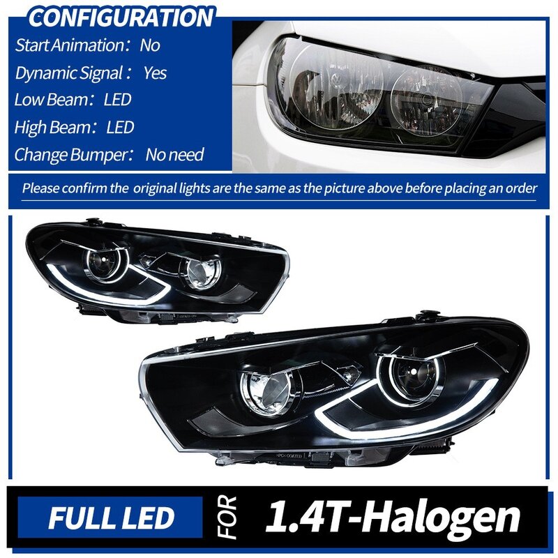 Car Headlamps - Manufacturer - Scirocco 2009-2017 Original Xenon Lens 12V 6500K Plug Play