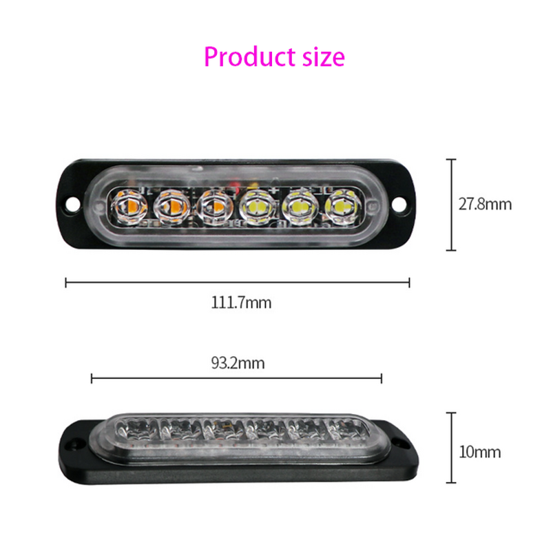 LED Emergency Light - Manufacturer - HILMO 6Led 3030 12-24V 18W Truck Amber Red Blue Flash