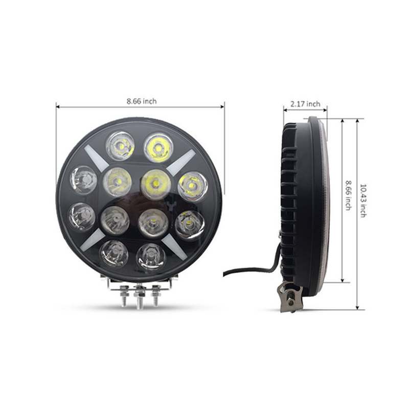Off Road LED Light - Manufacturer - 120W 9inch Amber DRL 6000LM 4000K Round Car Lamp