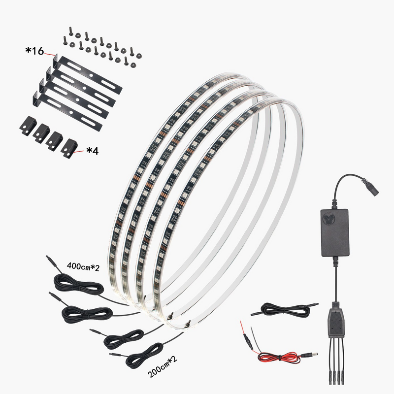 LED Hub Light - Manufacturer - 12V 8W Colorful Flowing Double-sided Off-road SUV Tire