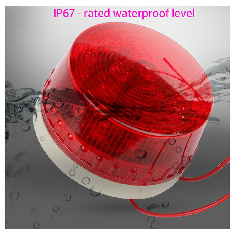 LED Strobe Beacon Light - Manufacturer - IP67 12V-24V Red Home Security Alarm Flashing