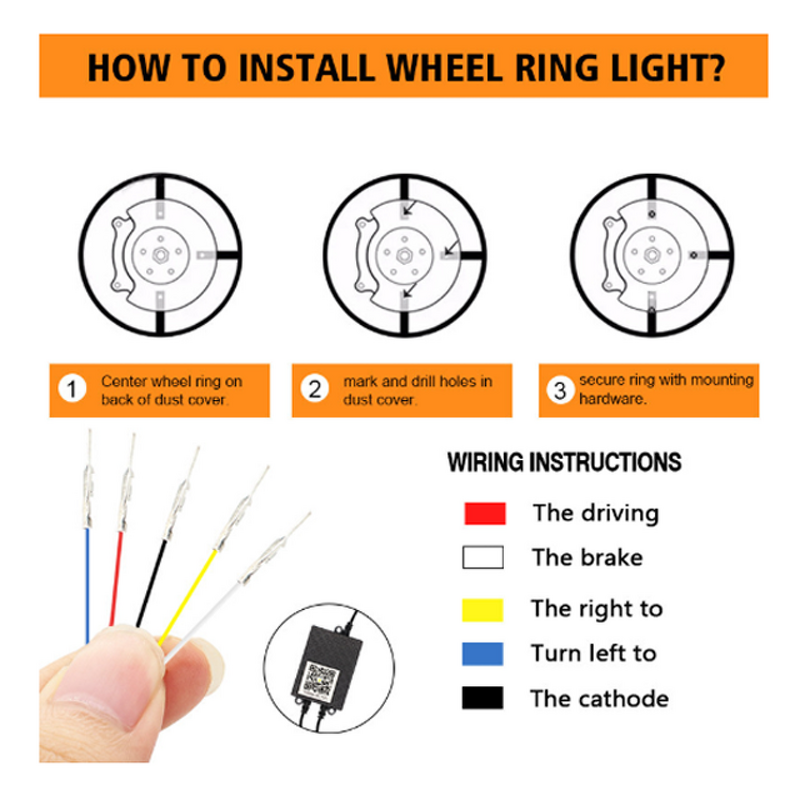 RGB Rim LED Light - Manufacturer - Hilmo 15''17'' Waterproof App Control 12V Truck SUV