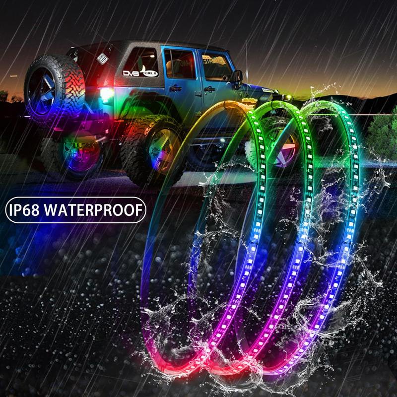 LED Hub Light - Manufacturer - 12V 8W Colorful Flowing Double-sided Off-road SUV Tire