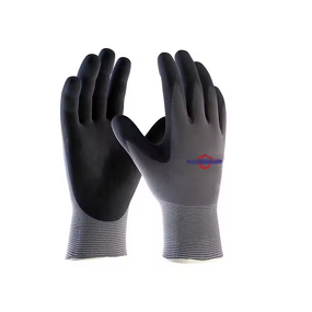 Safety Work Gloves - Manufacturer - 15 Gauge Leather Touchscreen Nitrile Coated Nylon Spandex