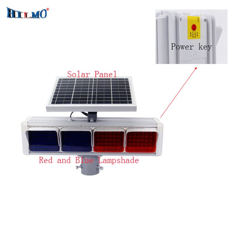 Solar Traffic Warning Light - Manufacturer - Emergency Road Safety Red Blue Strobe Motorway