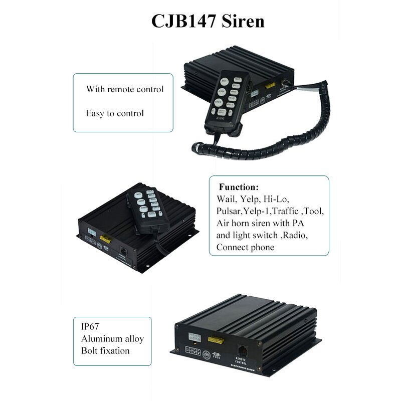 Car Warning Siren - Manufacturer - Loud Air Horn Megaphone Tone Mic PA System Amplifier