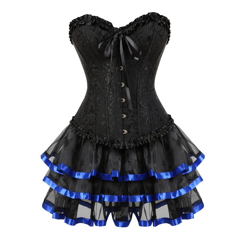 Burlesque Corset Skirt Set - Manufacturer - ChaoRong Plus Size Victorian Fashion Gowns Corselet