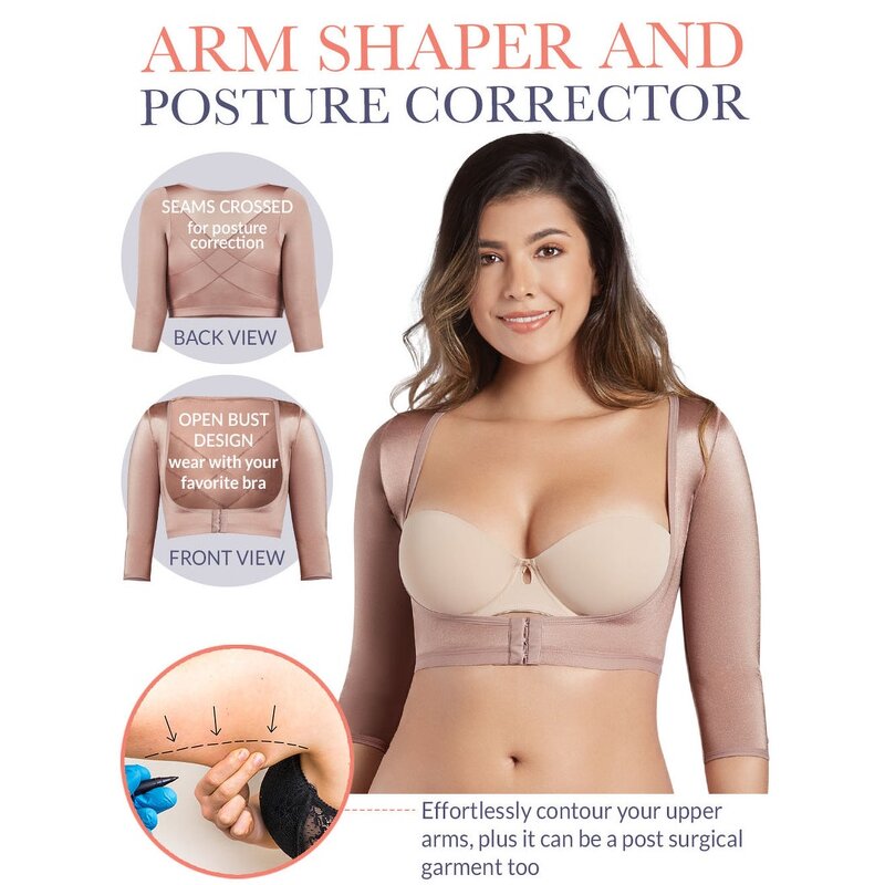 Arm Shaper Compression Sleeves - Manufacturer - Open Bust Post Surgical Posture Corrector Breast up