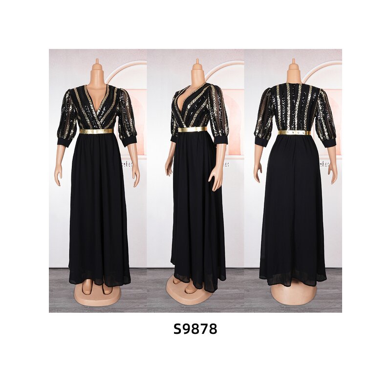 African Sequin Evening Gown - Manufacturer - MD 2023 Plus Size Wedding Party Bodycon Dashiki