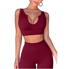 2 Piece Yoga Outfits - Manufacturer - High Waisted Leggings With Sports Bra Gym Clothes Sets