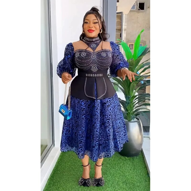 African Dashiki Evening Gown - Manufacturer - 2024 Spring Wedding Party Plus Size Ankara Robe