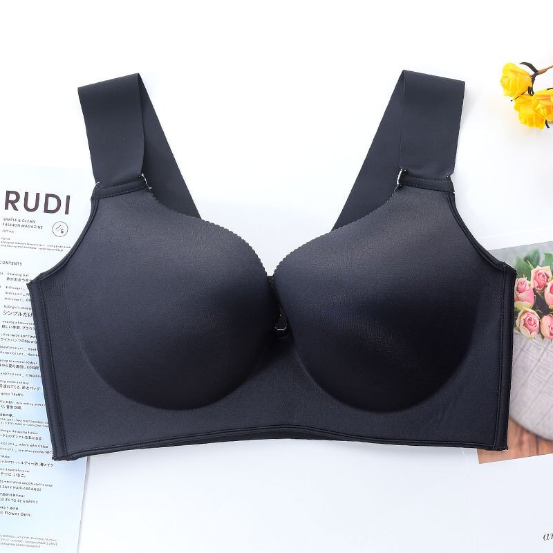 Plus Size Latex Push up Bra - Manufacturer - Seamless Bralette 36D-46E Gathers Shockproof Pad