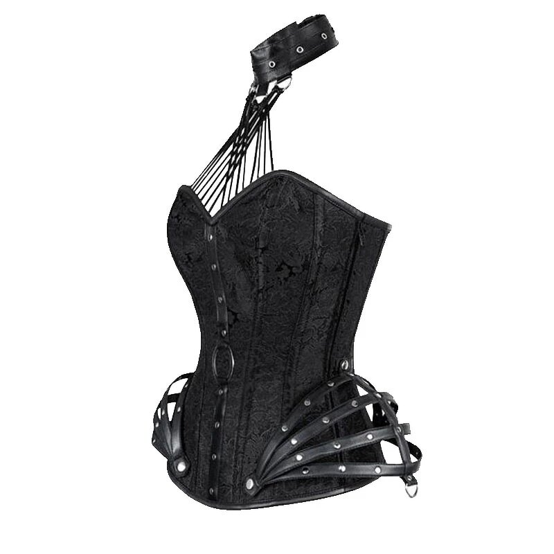Steampunk Corset Tops - Manufacturer - Steel Boned Zipper Halter Gothic Lingerie Tightening