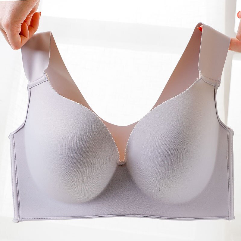 Plus Size Latex Push up Bra - Manufacturer - Seamless Bralette 36D-46E Gathers Shockproof Pad