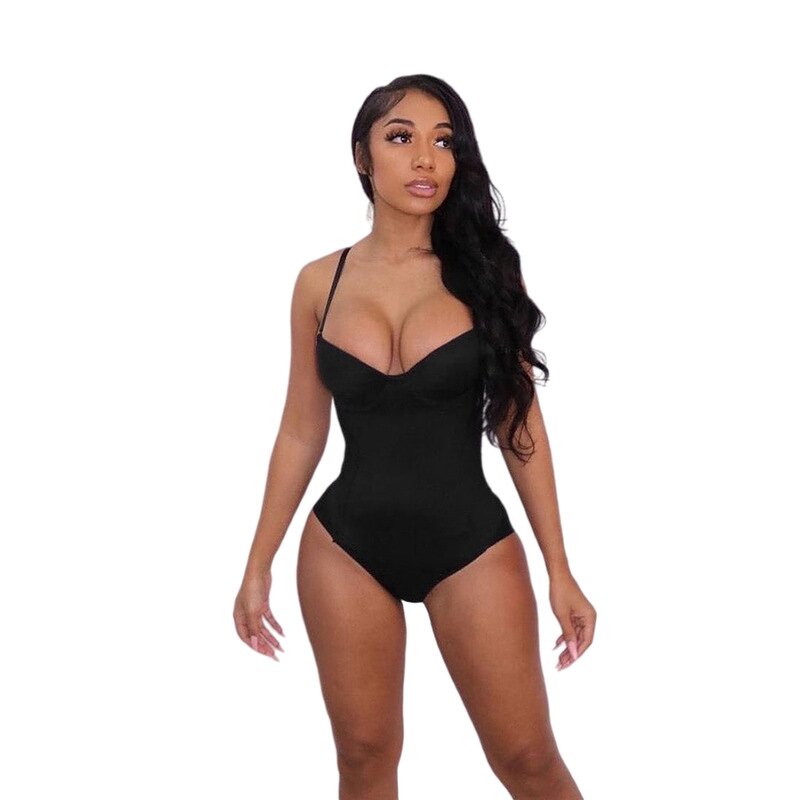 Custom V Neck Shapewear - Manufacturer - Private Label Sexy Sling Push up Thong Bodysuit Outfit