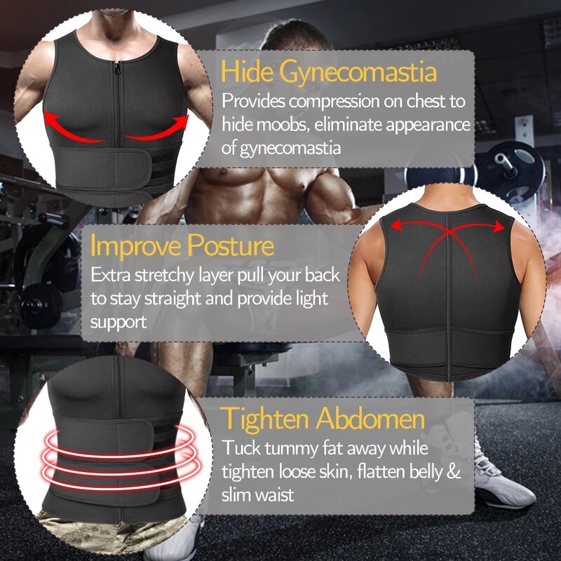 Men Sauna Suit Sweat Vest - Manufacturer - Waist Trainer Weight Loss Fat Burner Workout Tank
