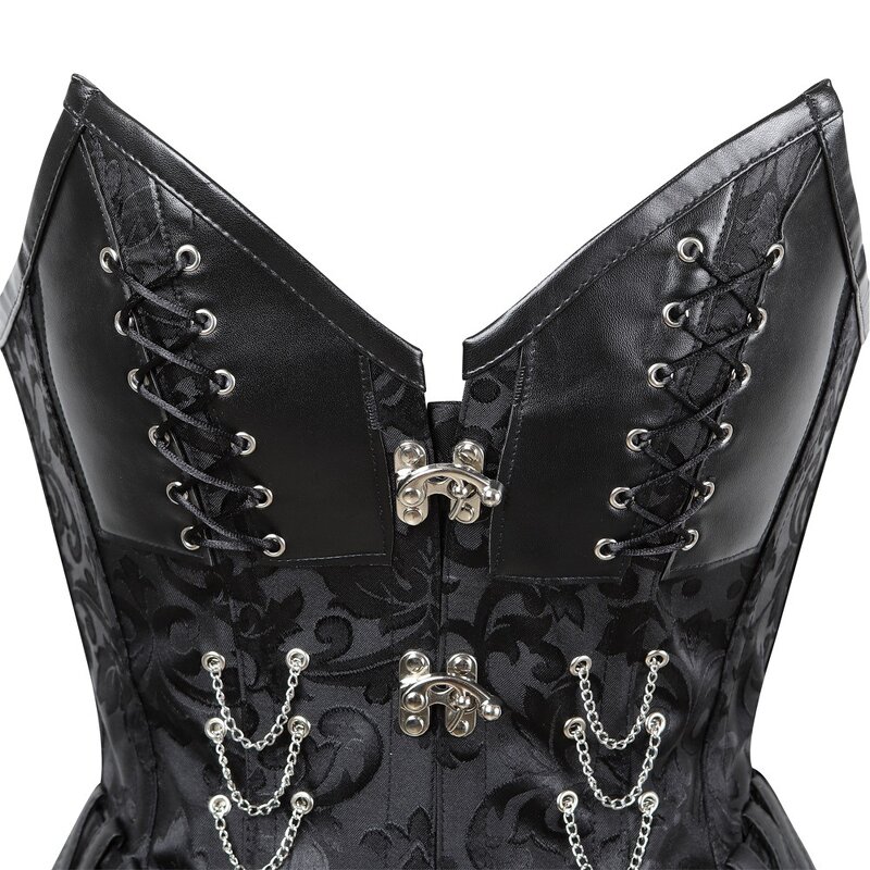 Steampunk Overbust Corset - Manufacturer - Embroidery Black Gothic Clothing Women Clubwear Corselet