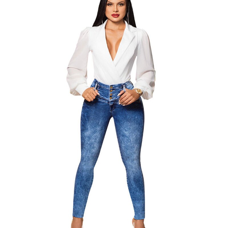 Colombian Curvy Jeans - Manufacturer - High Waist Butt Lifting Elastic Super Stretch Denim Pants