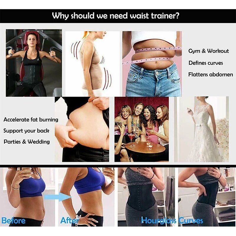 Latex Waist Trainer Cincher - Manufacturer - Slimming Underwear Modeling Strap Shapers Corset