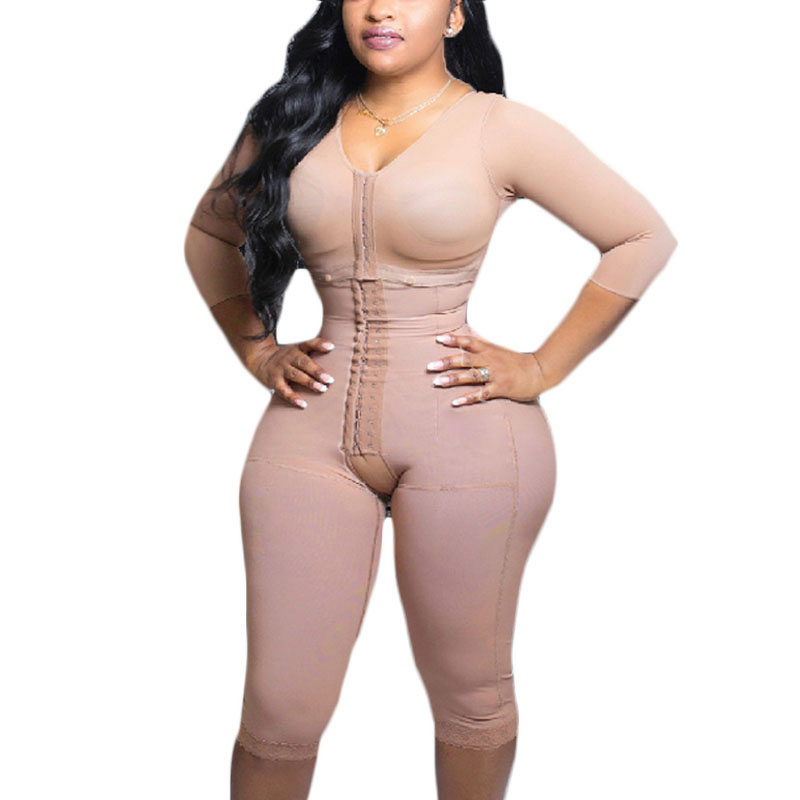 Compression Body Shaper - Manufacturer - High Spandex Knit Flat Belly Full Body Slim Logo Bodysuit