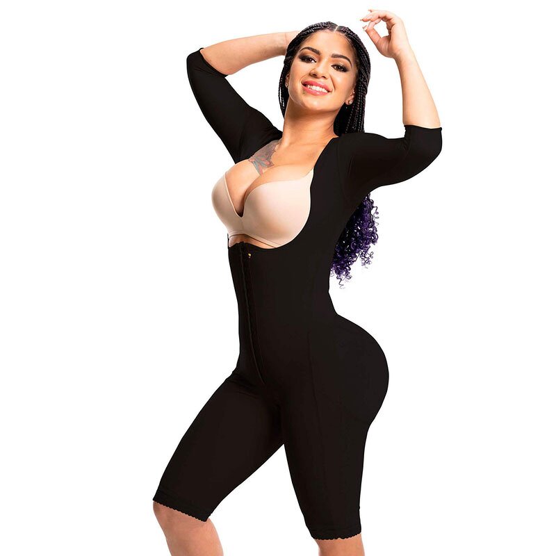 Sleeved Post Op Fajas - Manufacturer - No Bra Crotch Zipper Slimming Bodyshaper Women Underwear