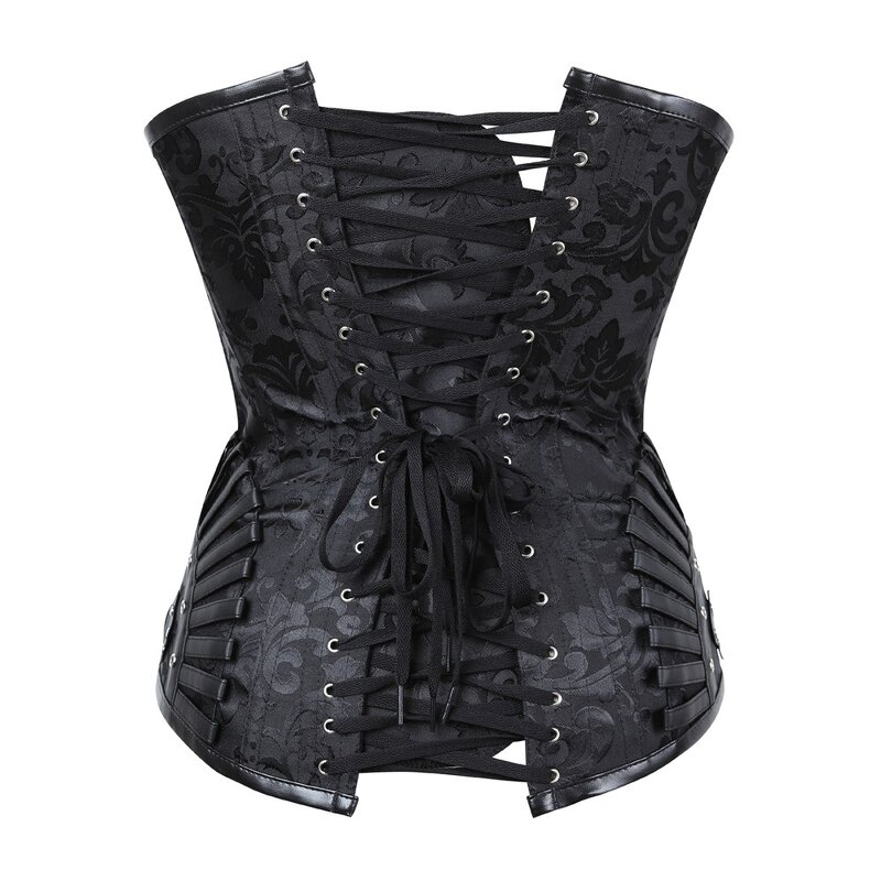 Steampunk Overbust Corset - Manufacturer - Embroidery Black Gothic Clothing Women Clubwear Corselet