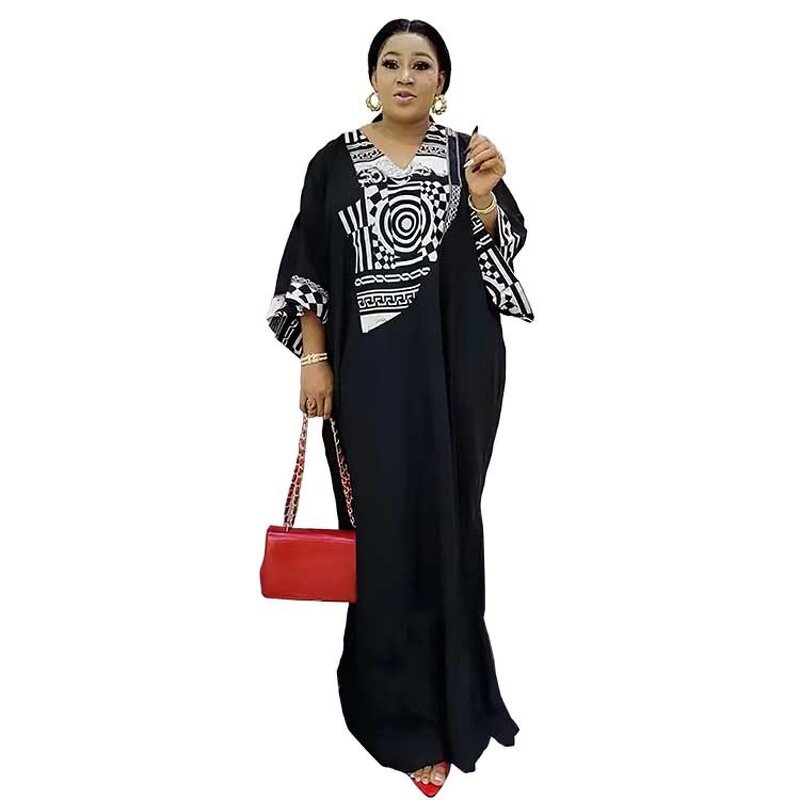 Muslim Plus Size Robe - Manufacturer - European American Cross-border African Print Loose Long Dress