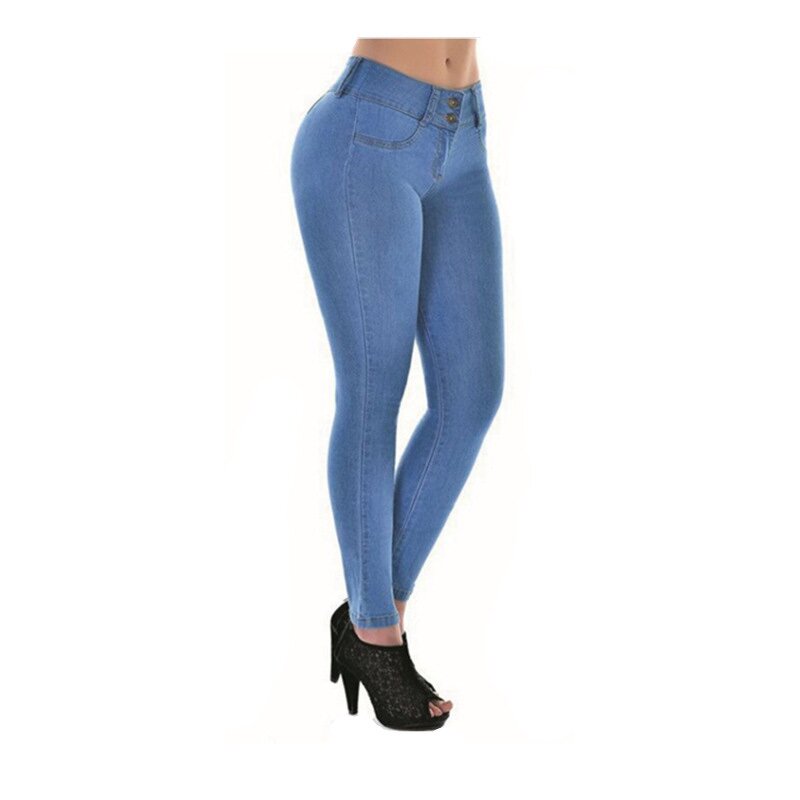 Wholesale Colombian Jeans - Manufacturer - Brand Stretch High Waist Denim Pencil Pants for Women