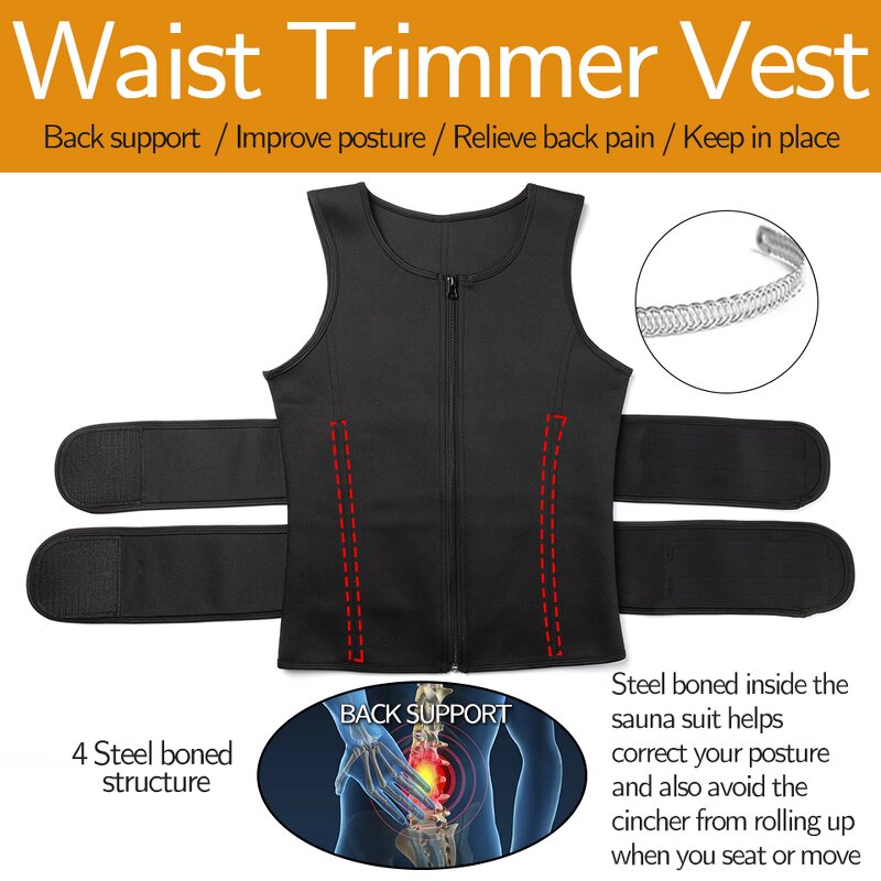Men Sauna Suit Sweat Vest - Manufacturer - Waist Trainer Weight Loss Fat Burner Workout Tank