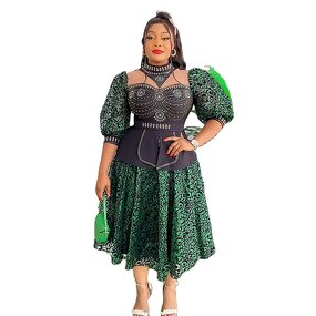 African Dashiki Evening Gown - Manufacturer - 2024 Spring Wedding Party Plus Size Ankara Robe