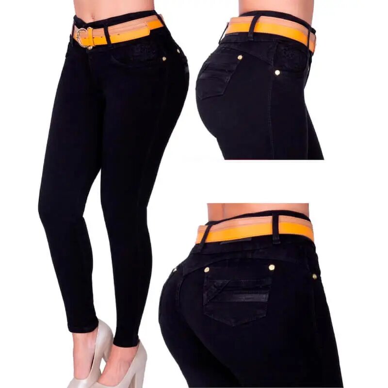 Wholesale Colombian Jeans - Manufacturer - Brand Stretch High Waist Denim Pencil Pants for Women