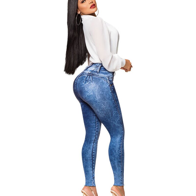 Colombian Curvy Jeans - Manufacturer - High Waist Butt Lifting Elastic Super Stretch Denim Pants