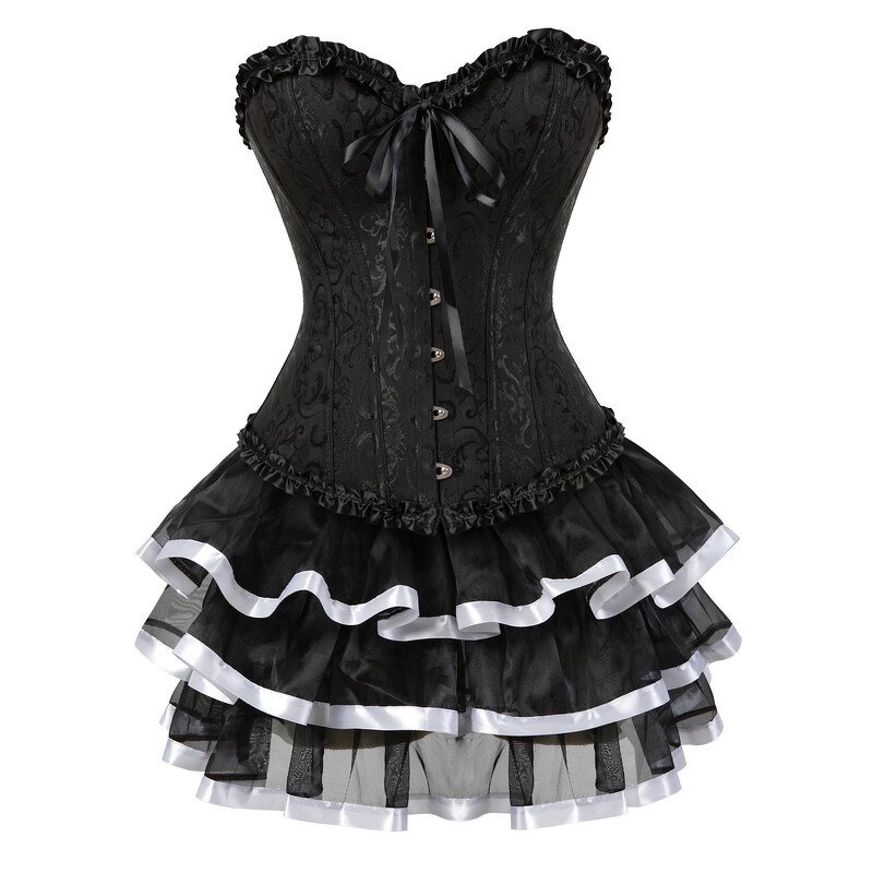 Burlesque Corset Skirt Set - Manufacturer - ChaoRong Plus Size Victorian Fashion Gowns Corselet