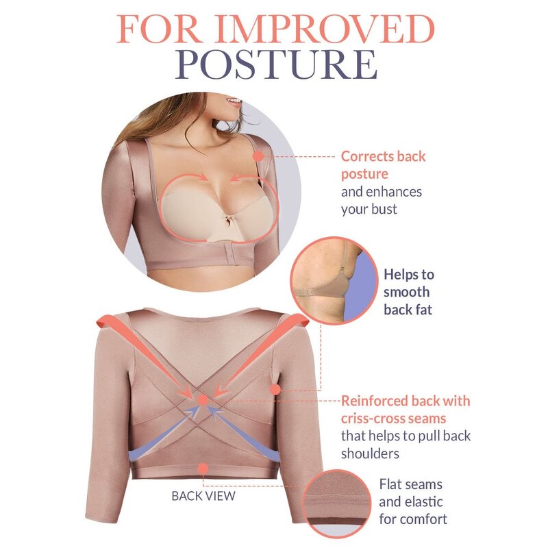 Arm Shaper Compression Sleeves - Manufacturer - Open Bust Post Surgical Posture Corrector Breast up