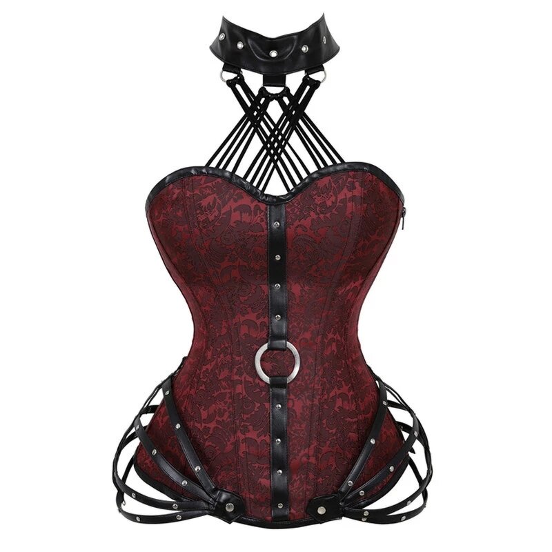 Steampunk Corset Tops - Manufacturer - Steel Boned Zipper Halter Gothic Lingerie Tightening