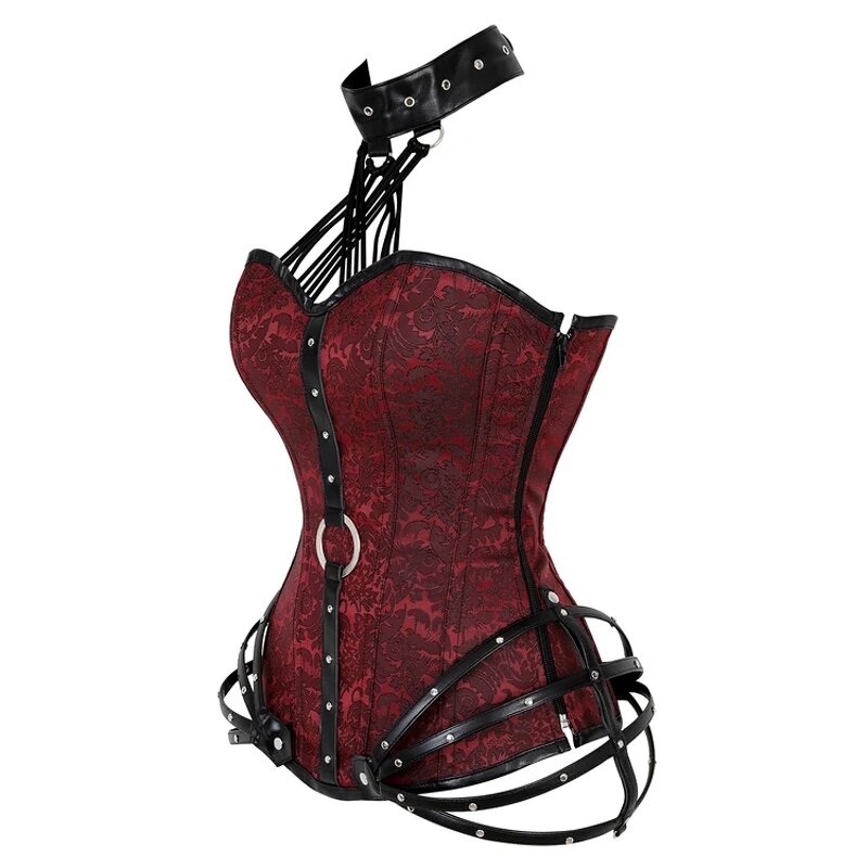 Steampunk Corset Tops - Manufacturer - Steel Boned Zipper Halter Gothic Lingerie Tightening