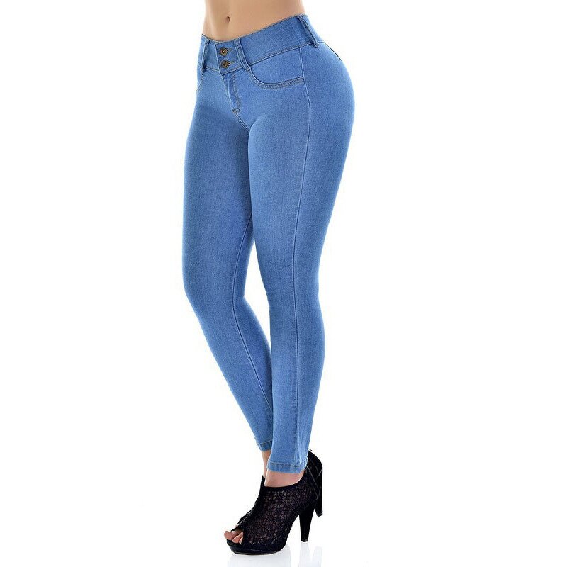 Wholesale Colombian Jeans - Manufacturer - Brand Stretch High Waist Denim Pencil Pants for Women