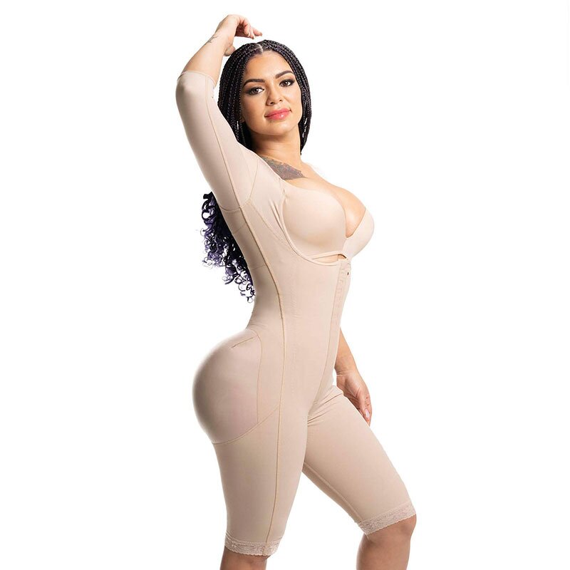 Sleeved Post Op Fajas - Manufacturer - No Bra Crotch Zipper Slimming Bodyshaper Women Underwear