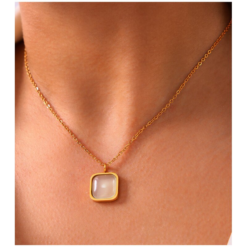 Geometric Resin Earrings - Manufacturer - Hepburn Style Gold-Plated Titanium Steel Minimalist Women's