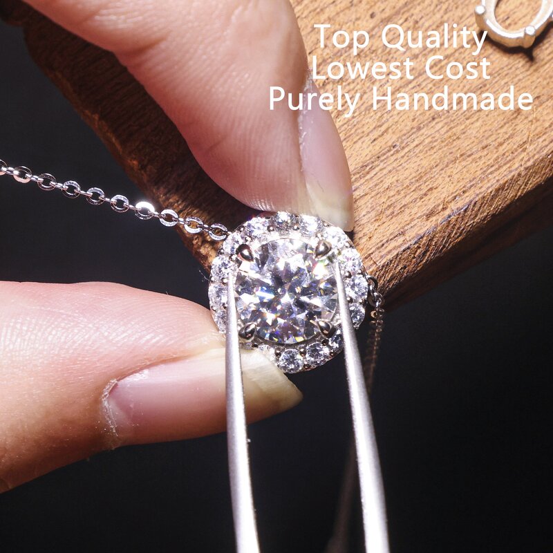 Diamond Pendant Necklace - Manufacturer - AKICE 14K White Gold Lab Grown Diamonds Women's Gift