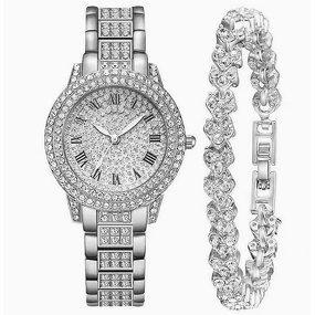 Geometric Jewelry Set - Manufacturer - YIJIANLIAN Gold Silver Rose Gold Alloy Bling Rhinestone Bracelet