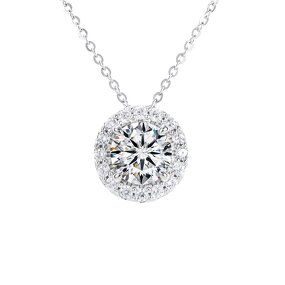 Diamond Pendant Necklace - Manufacturer - AKICE 14K White Gold Lab Grown Diamonds Women's Gift