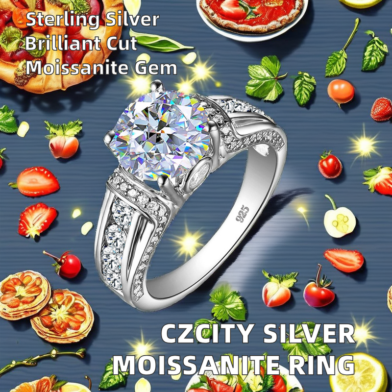 Sparkling Moissanite Ring - Manufacturer - Luxury 925 Silver Bridal Engagement Fine Jewelry for Women