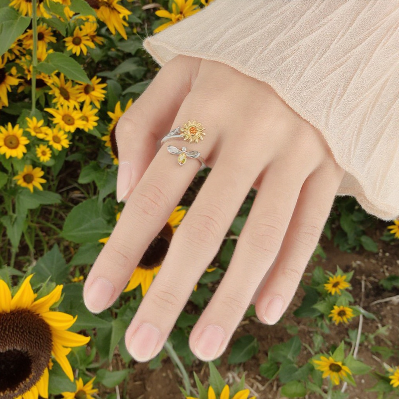 Peach Heart Zircon Ring - Manufacturer - Women's Silver Plated Princess Cut Inlay Wholesale Jewelry