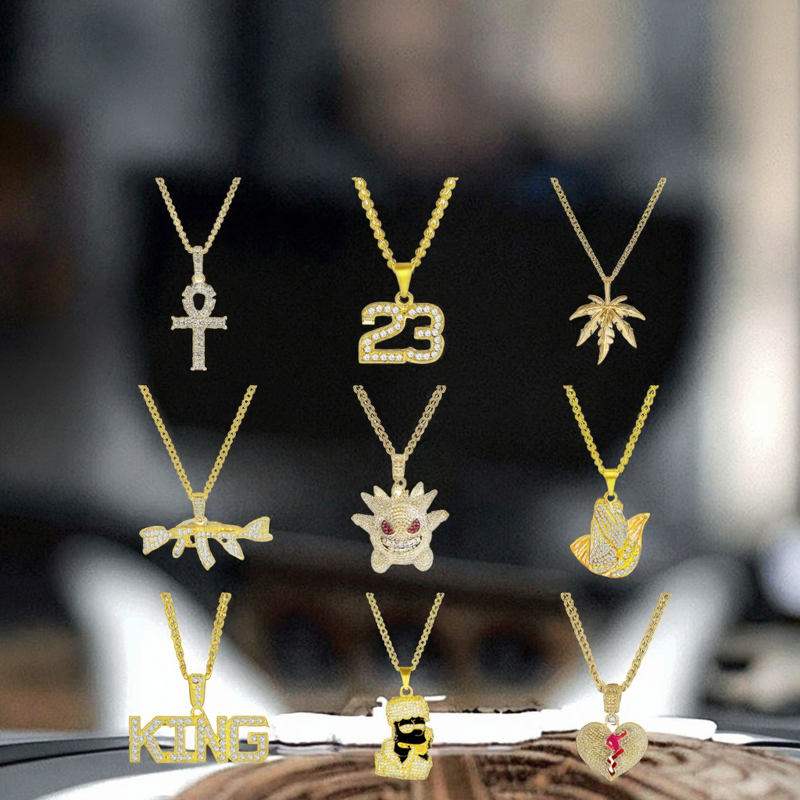 Gengar Pendant Necklace - Manufacturer - Men's Hip Hop Brass Cuban Chain Alloy Zircon Elf Monster