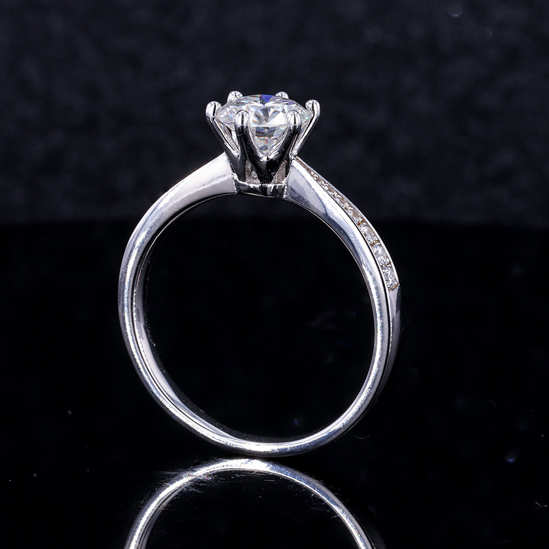 Six-Claw Moissanite Ring - Manufacturer - S925 Cultured Silver Classic Eternal Girlfriends Fine Jewelry