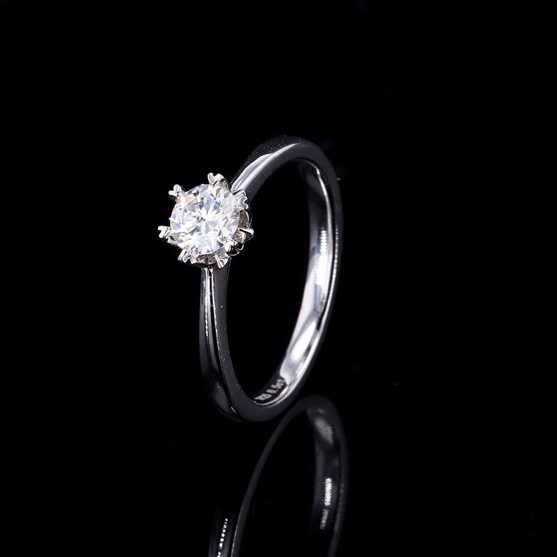 Green Moissanite Ring - Manufacturer - 925 Silver Round Cut Luxury Gemstone Engagement Fine Jewelry