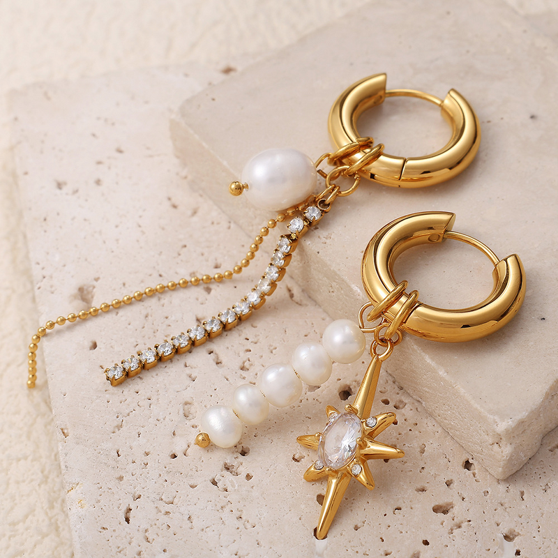 Baroque Pearl Stud Earrings - Manufacturer - Wholesale 925 Silver Shell Link Chain Small Gift Boxes