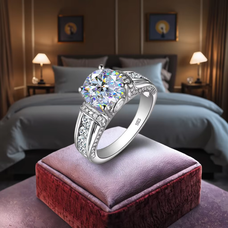 Sparkling Moissanite Ring - Manufacturer - Luxury 925 Silver Bridal Engagement Fine Jewelry for Women